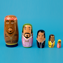 Load image into Gallery viewer, West Coast Rappers Wooden Nesting Doll Sets