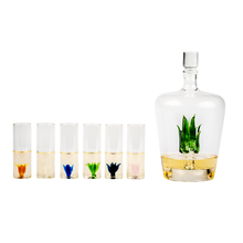 Load image into Gallery viewer, Tequila Agave Decanter With 6 Shot Glasses And Stand