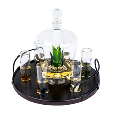 Load image into Gallery viewer, Tequila Agave Decanter With 6 Shot Glasses And Stand