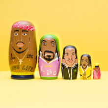 Load image into Gallery viewer, West Coast Rappers Wooden Nesting Doll Sets