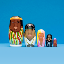 Load image into Gallery viewer, East Coast Rappers Wooden Nesting Doll Sets