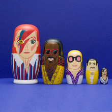 Load image into Gallery viewer, 70s Men of Pop Wooden Nesting Doll Sets
