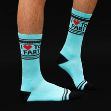 Load image into Gallery viewer, I ❤️ To Fart Gym Crew Socks