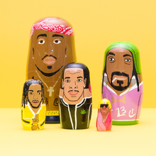 Load image into Gallery viewer, West Coast Rappers Wooden Nesting Doll Sets