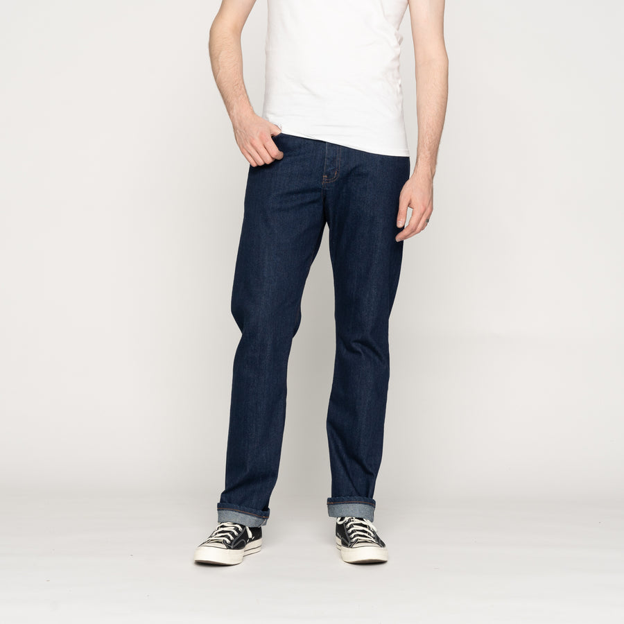 NAKED & FAMOUS TRUE GUY BLUE COMFORT STRT SELVAGE