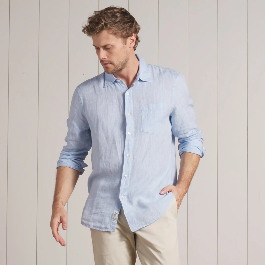 GRAYERS NANTUCK LINEN L/S WVN BLUE