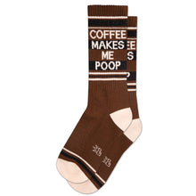 Load image into Gallery viewer, Coffee Makes Me Poop Gym Crew Socks
