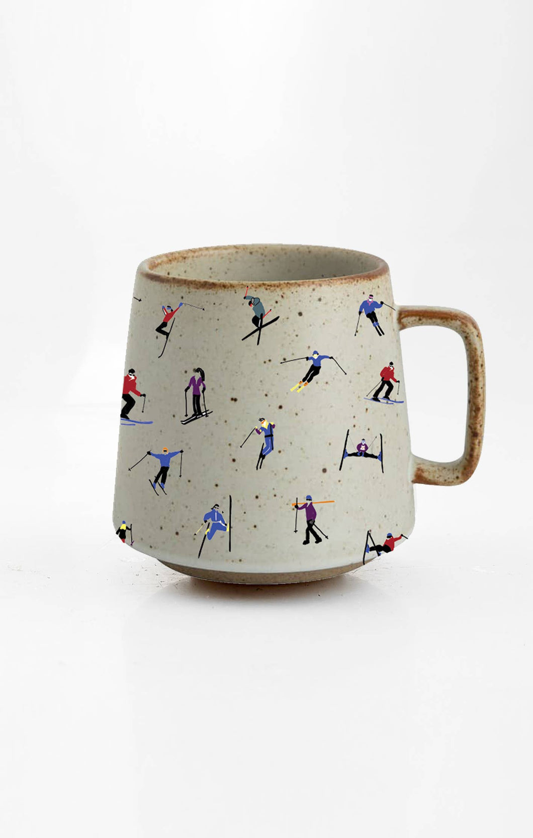 Ski Adventure Stoneware Mug: Embrace the Slopes: No Coasters