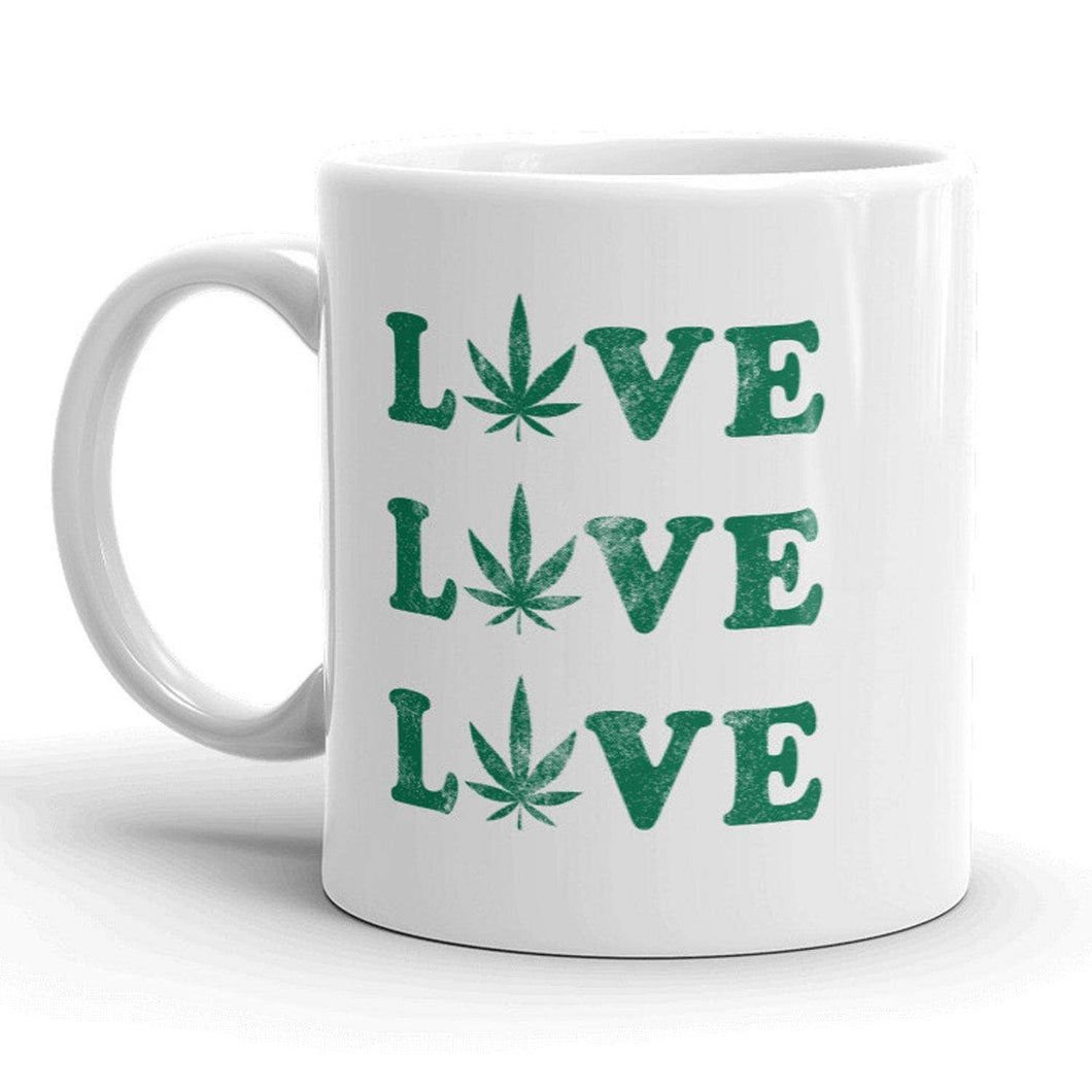 Love Pot Leaf Coffee Mug CBD Marijuana Weed Gift Funny